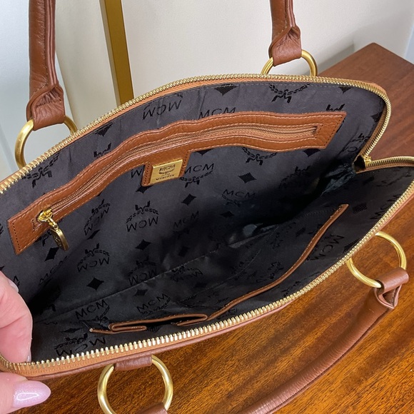 MCM Vintage Leather Trim and Mint Green Satchel - Picture 8 of 15